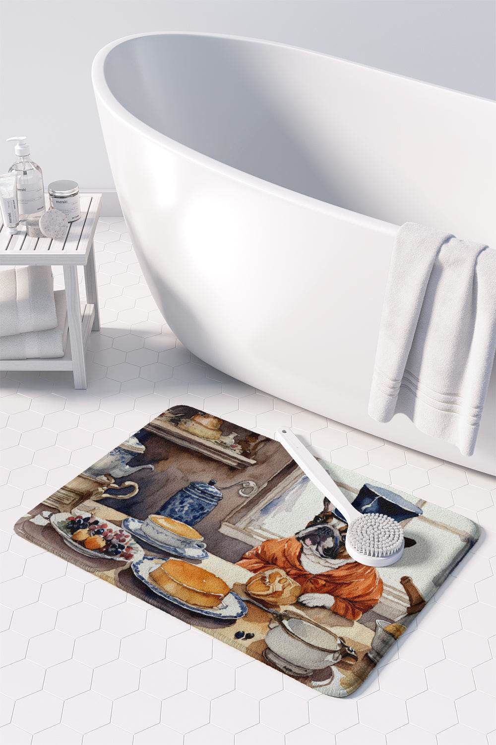 French Bulldog Fall Kitchen Pumpkins Memory Foam Kitchen Mat - Loft&Timber