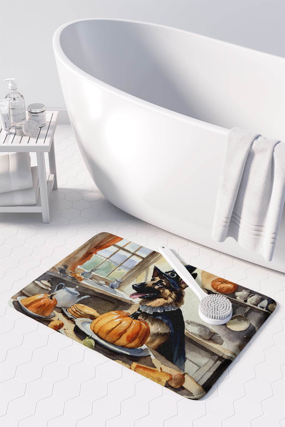 German Shepherd Fall Kitchen Pumpkins Memory Foam Kitchen Mat - Loft&Timber