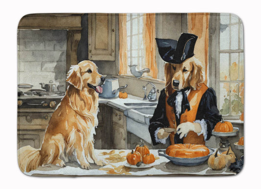 Golden Retriever Fall Kitchen Pumpkins Memory Foam Kitchen Mat - Loft&Timber