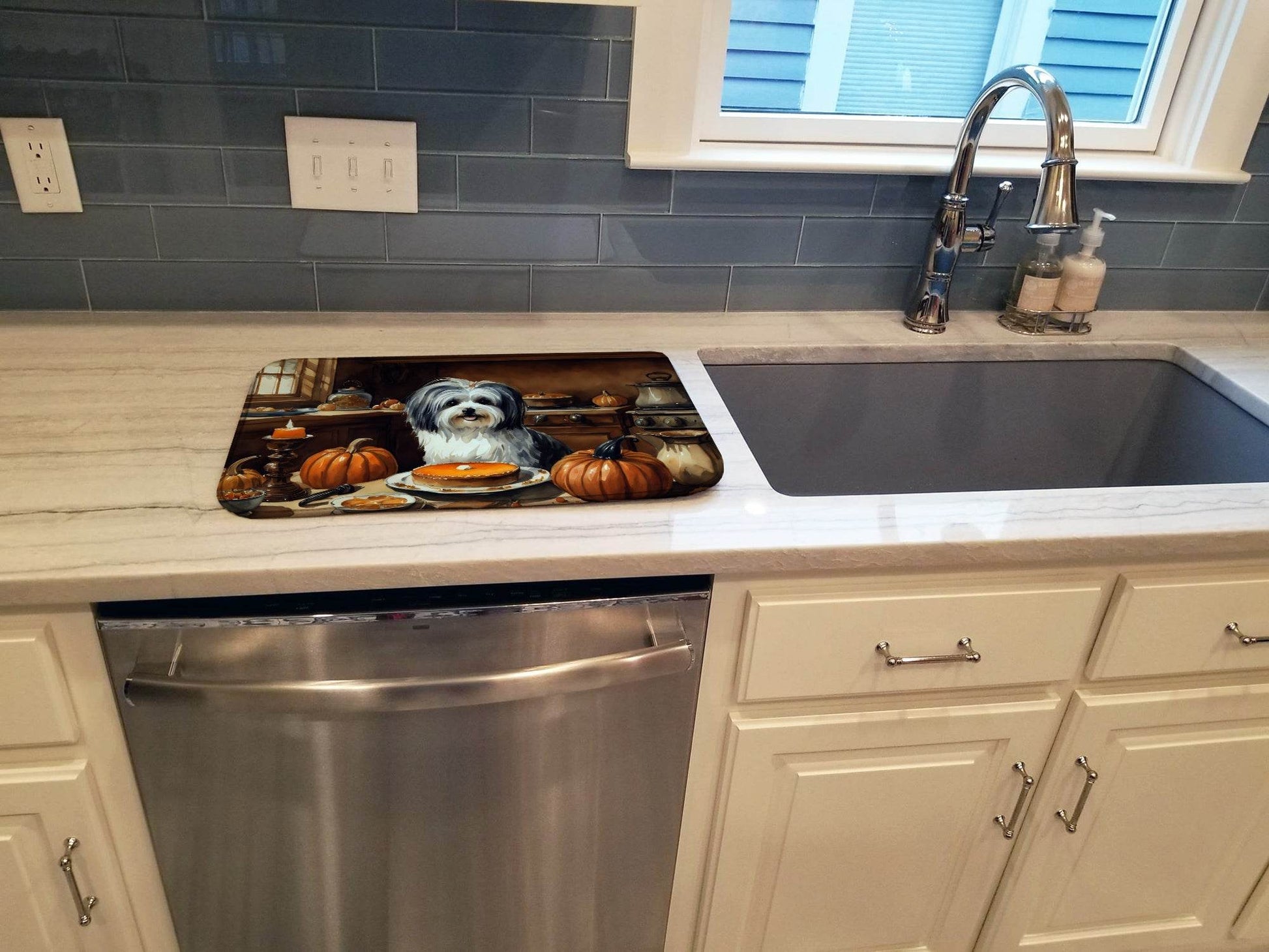 Havanese Fall Kitchen Pumpkins Dish Drying Mat - Loft&Timber