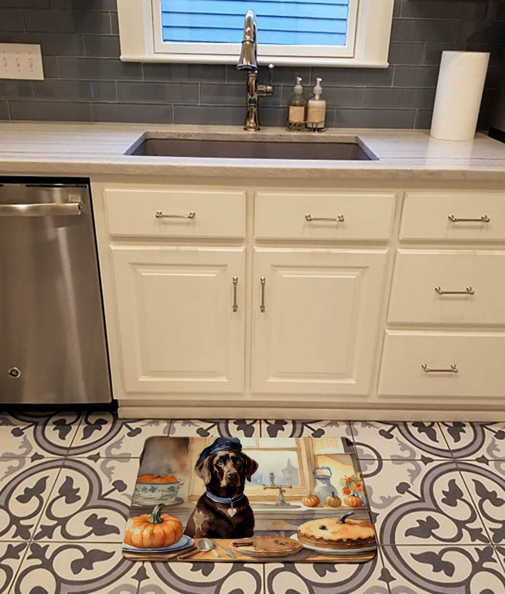 Chocolate Lab Fall Kitchen Pumpkins Memory Foam Kitchen Mat - Loft&Timber