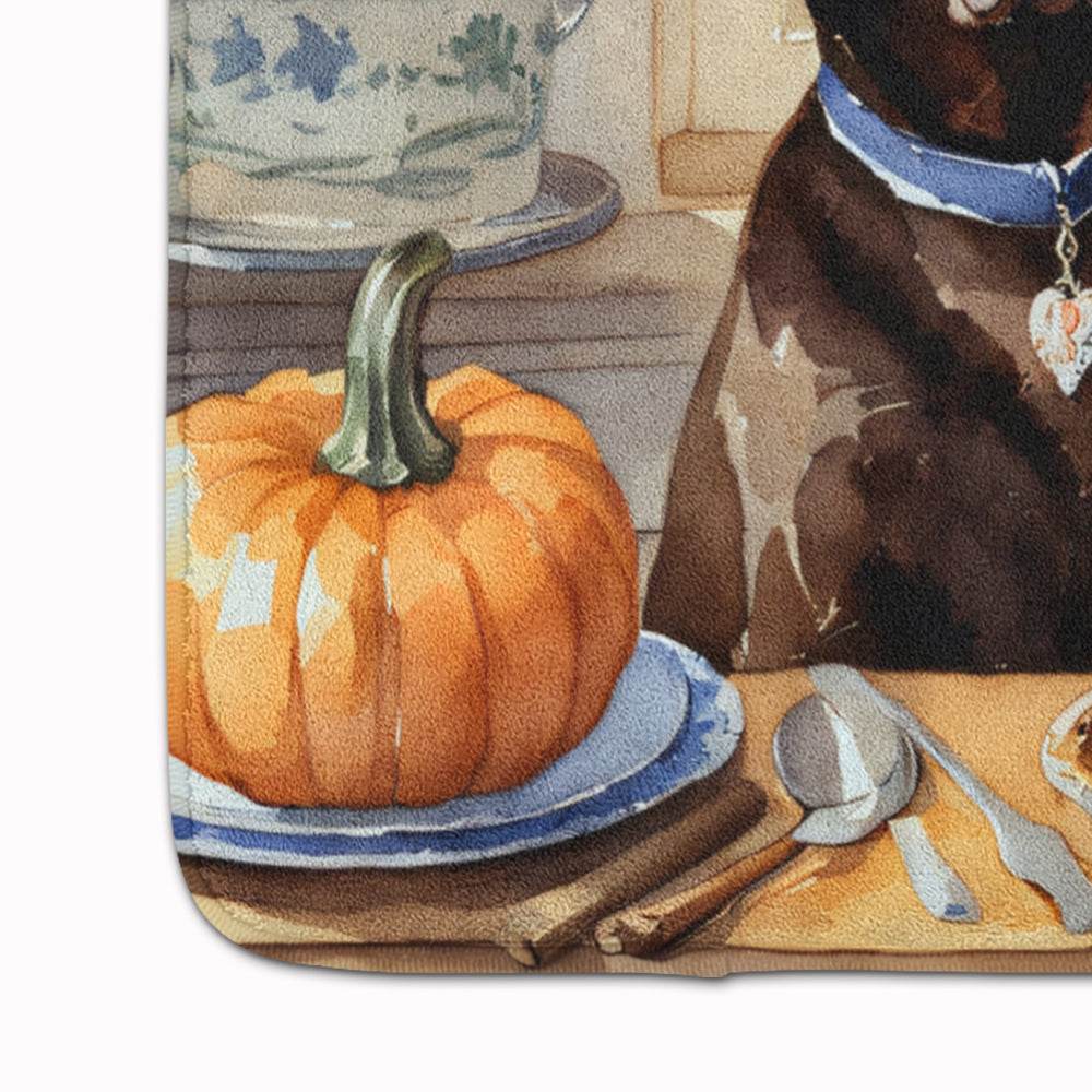 Chocolate Lab Fall Kitchen Pumpkins Memory Foam Kitchen Mat - Loft&Timber