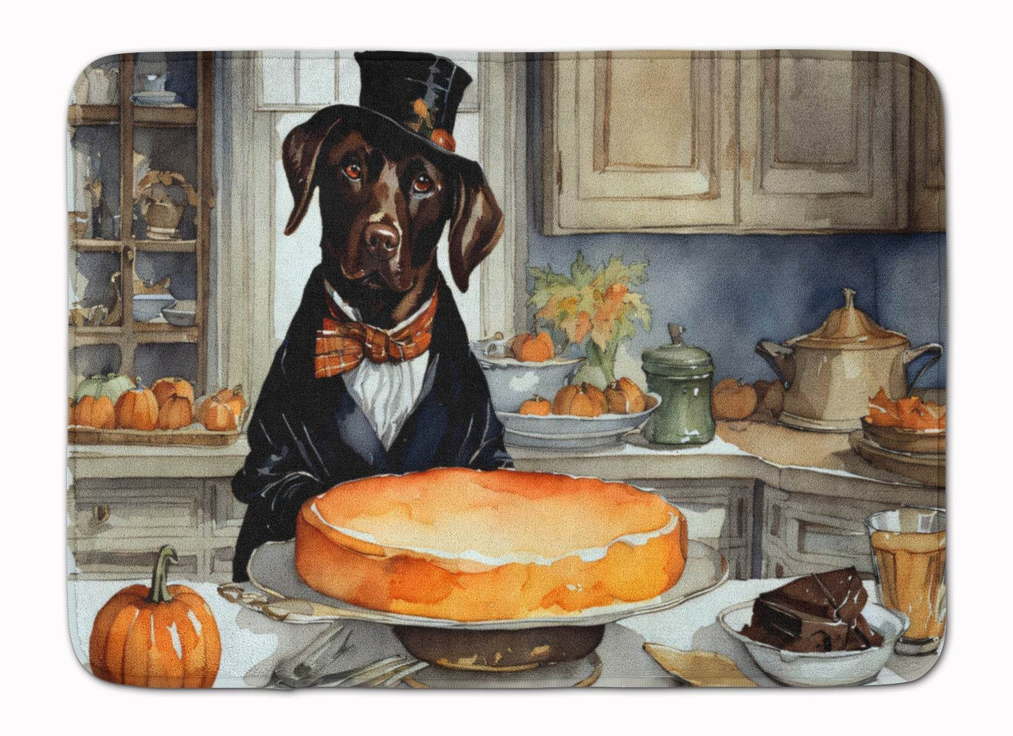 Chocolate Lab Fall Kitchen Pumpkins Memory Foam Kitchen Mat - Loft&Timber