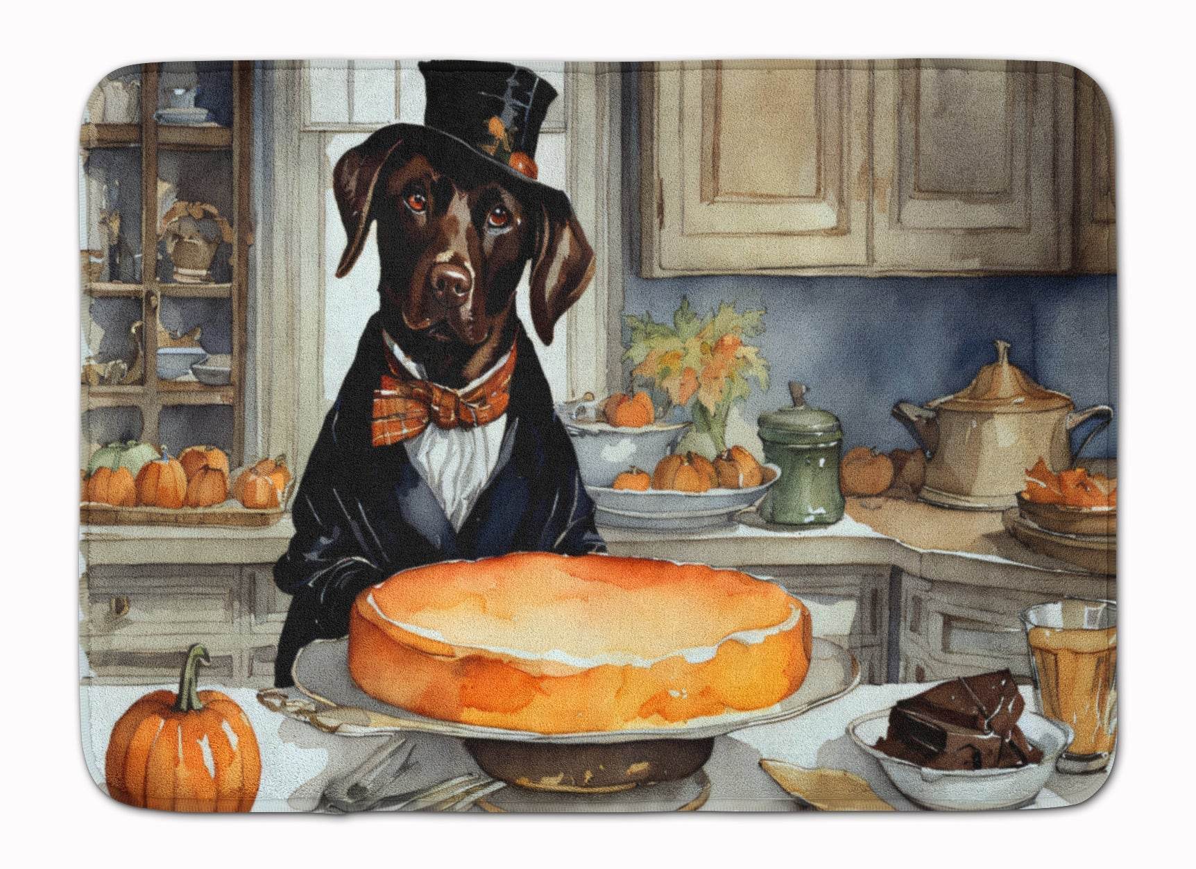 Chocolate Lab Fall Kitchen Pumpkins Memory Foam Kitchen Mat - Loft&Timber