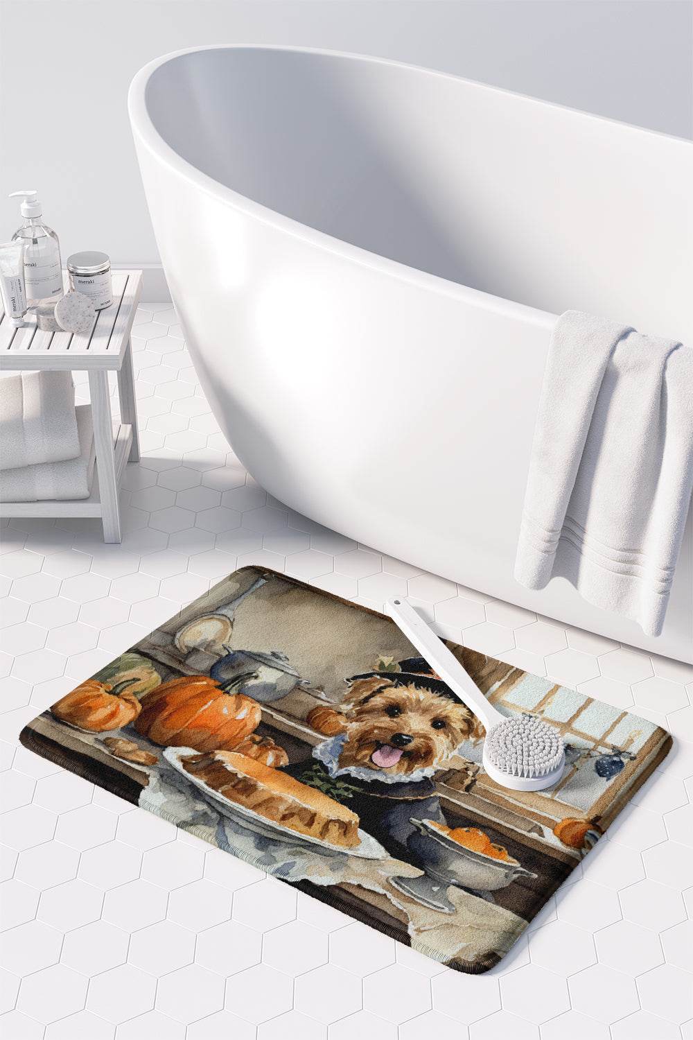 Lakeland Terrier Fall Kitchen Pumpkins Memory Foam Kitchen Mat - Loft&Timber