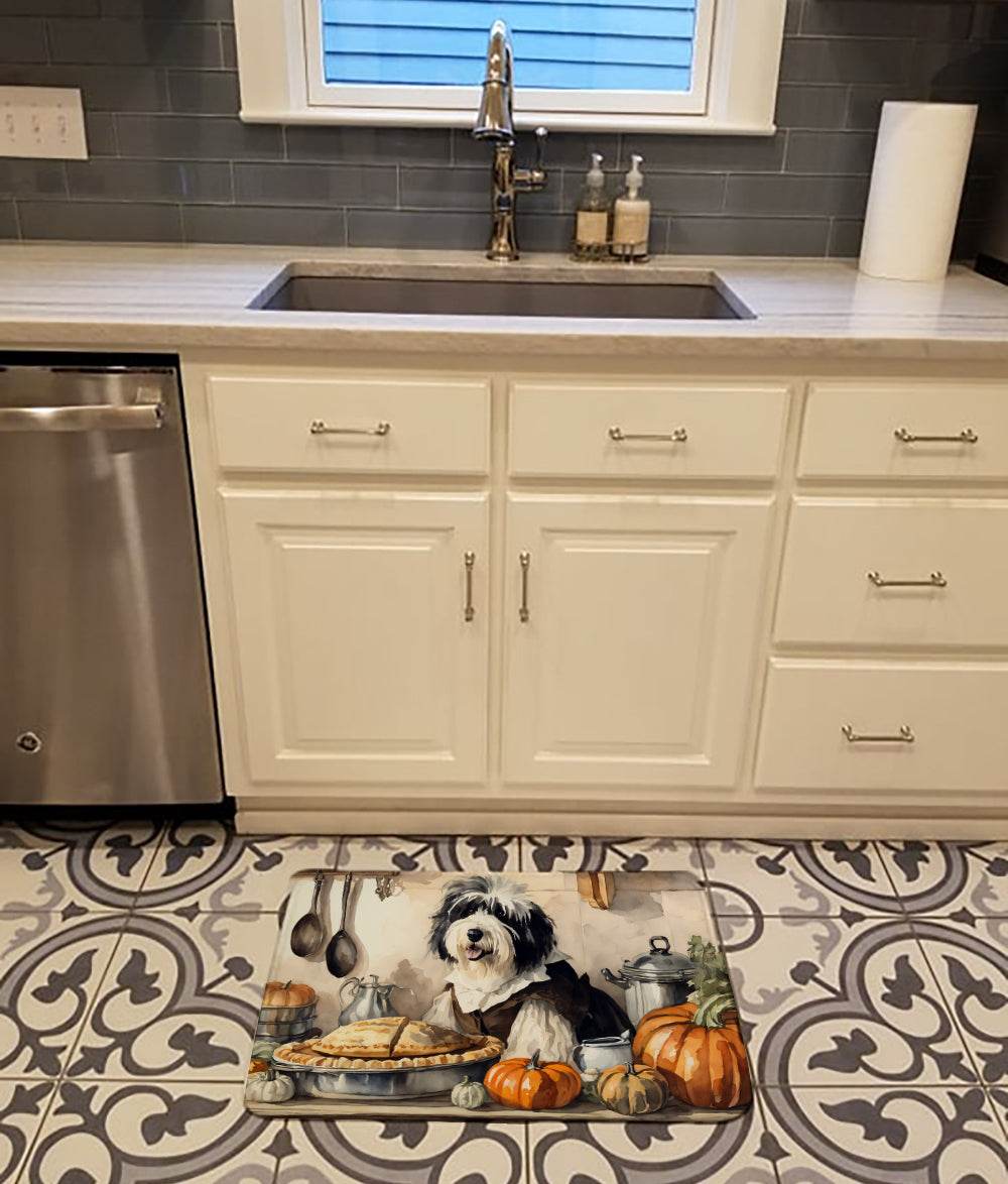 Old English Sheepdog Fall Kitchen Pumpkins Memory Foam Kitchen Mat - Loft&Timber