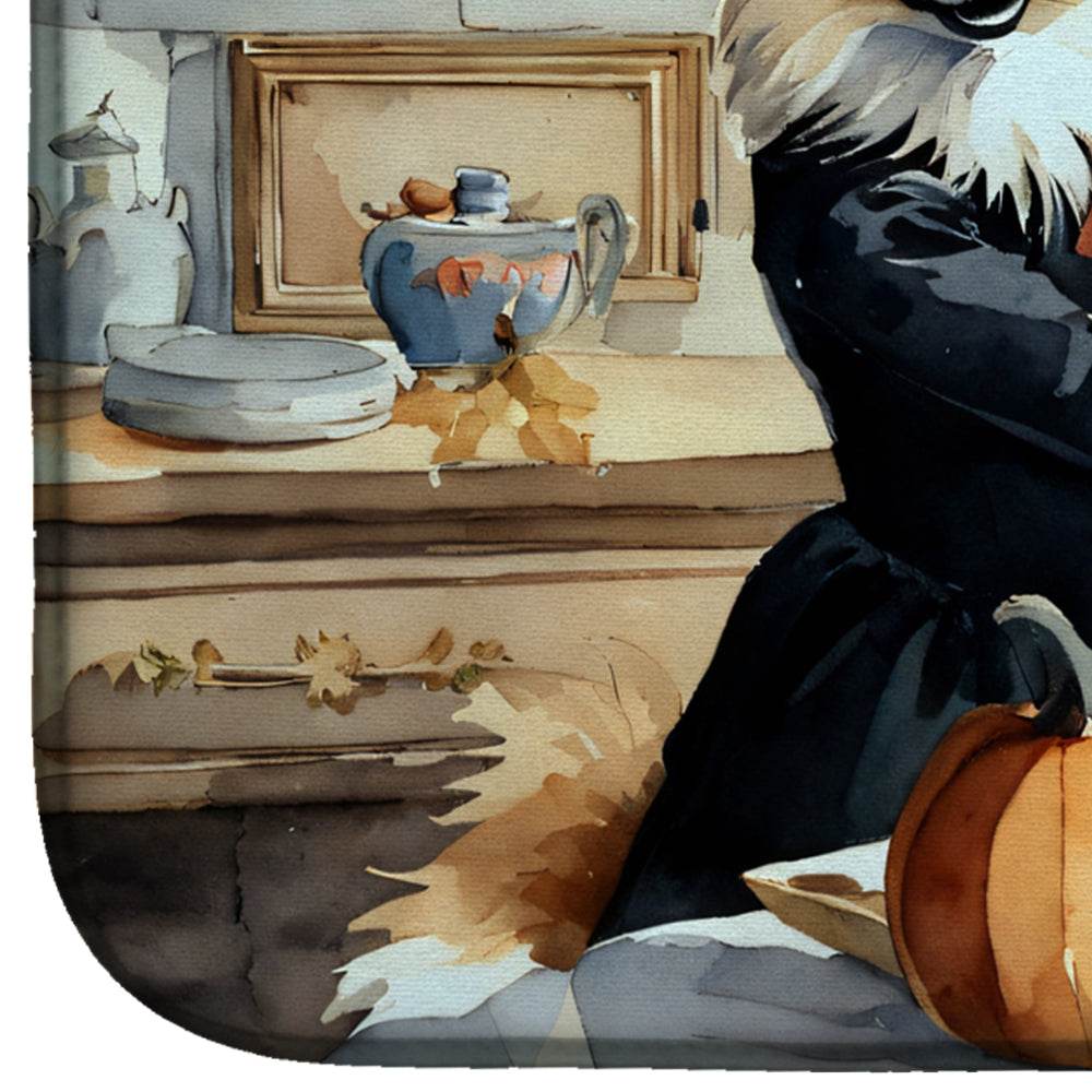 Pomeranian Fall Kitchen Pumpkins Dish Drying Mat - Loft&Timber