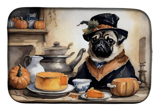 Pug Fall Kitchen Pumpkins Dish Drying Mat - Loft&Timber