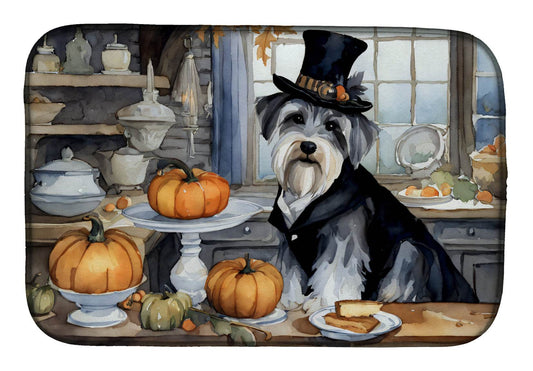 Schnauzer Fall Kitchen Pumpkins Dish Drying Mat - Loft&Timber