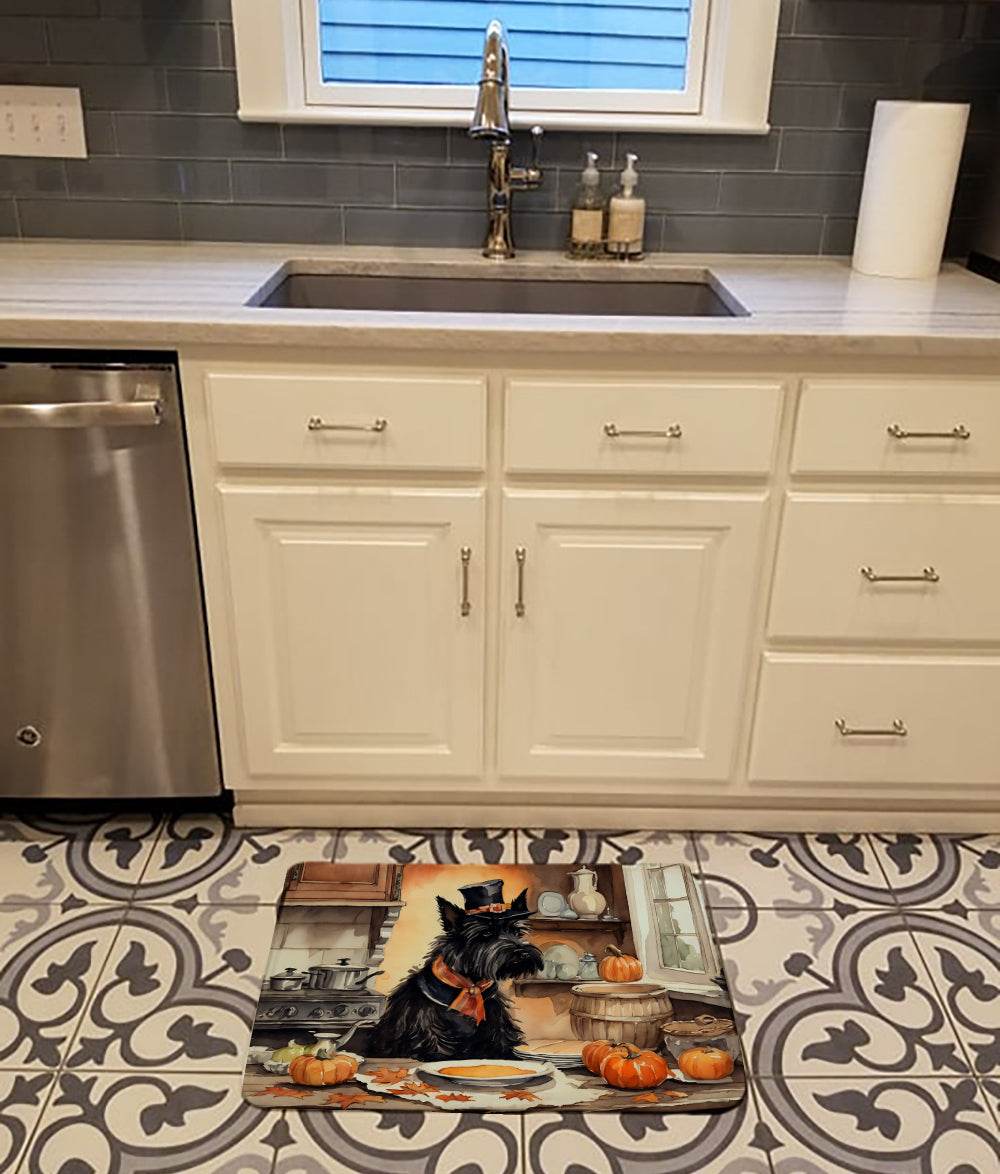 Scottish Terrier Fall Kitchen Pumpkins Memory Foam Kitchen Mat - Loft&Timber