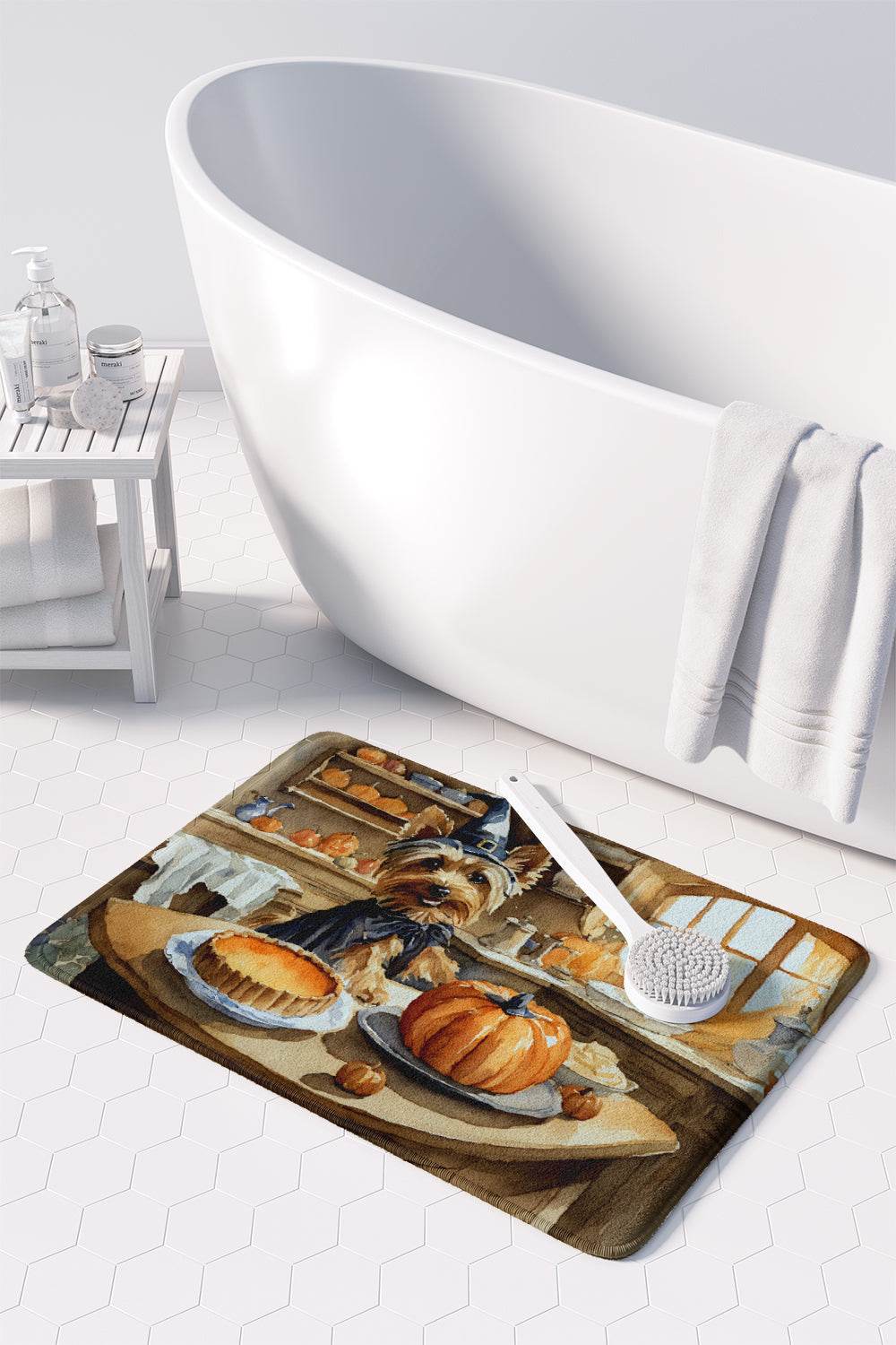 Silky Terrier Fall Kitchen Pumpkins Memory Foam Kitchen Mat - Loft&Timber