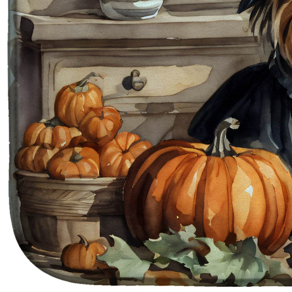 Yorkie Fall Kitchen Pumpkins Dish Drying Mat - Loft&Timber