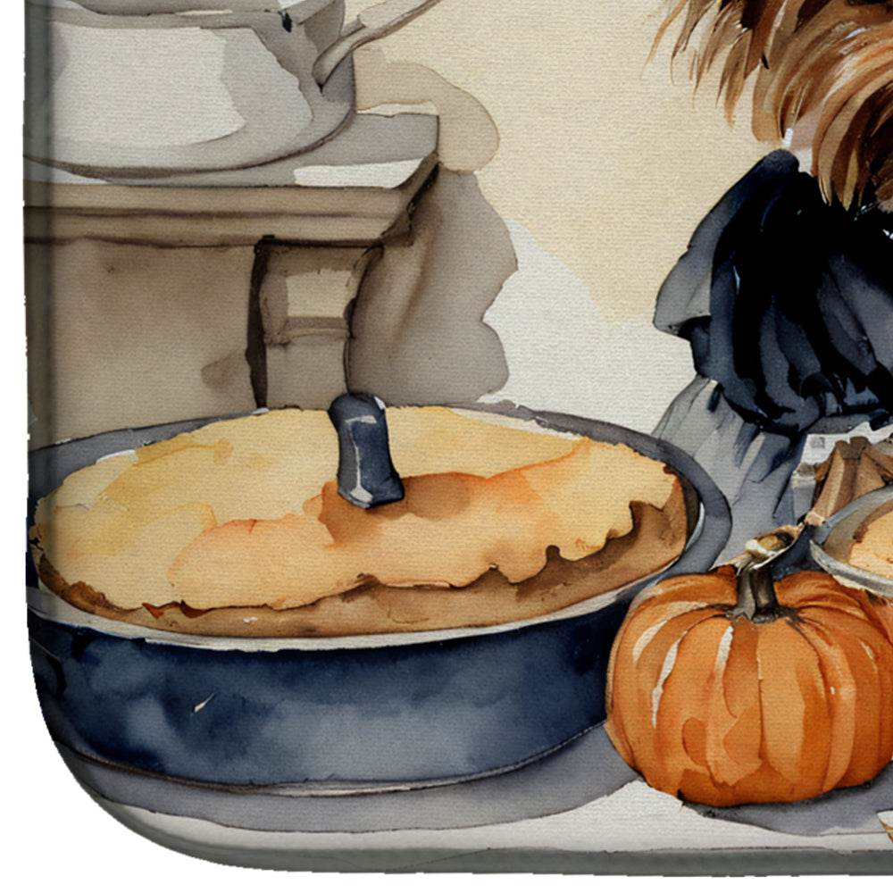 Yorkie Fall Kitchen Pumpkins Dish Drying Mat - Loft&Timber