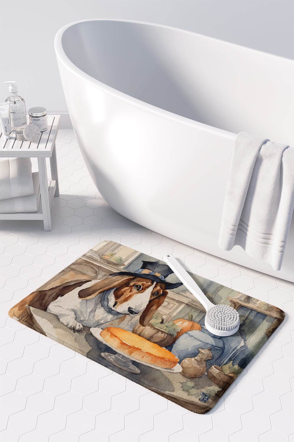 Basset Hound Fall Kitchen Pumpkins Memory Foam Kitchen Mat - Loft&Timber