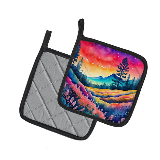 Colorful Yarrow Pair of Pot Holders - Loft&Timber