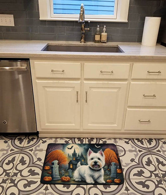 Westie Spooky Halloween Memory Foam Kitchen Mat - Loft&Timber