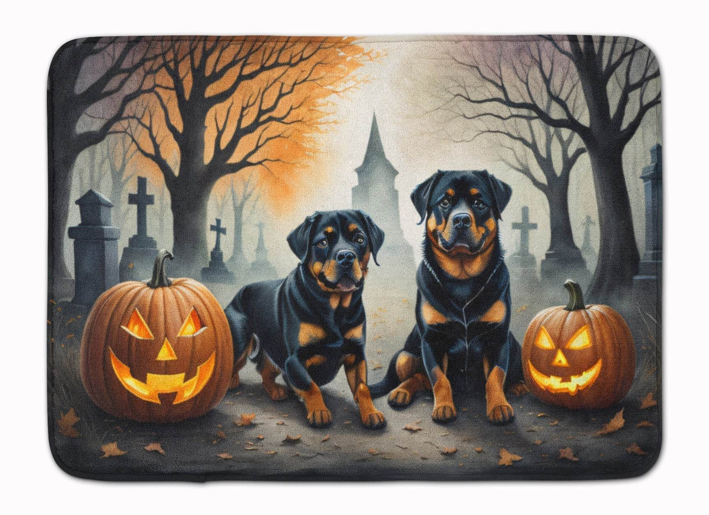 Rottweiler Spooky Halloween Memory Foam Kitchen Mat - Loft&Timber