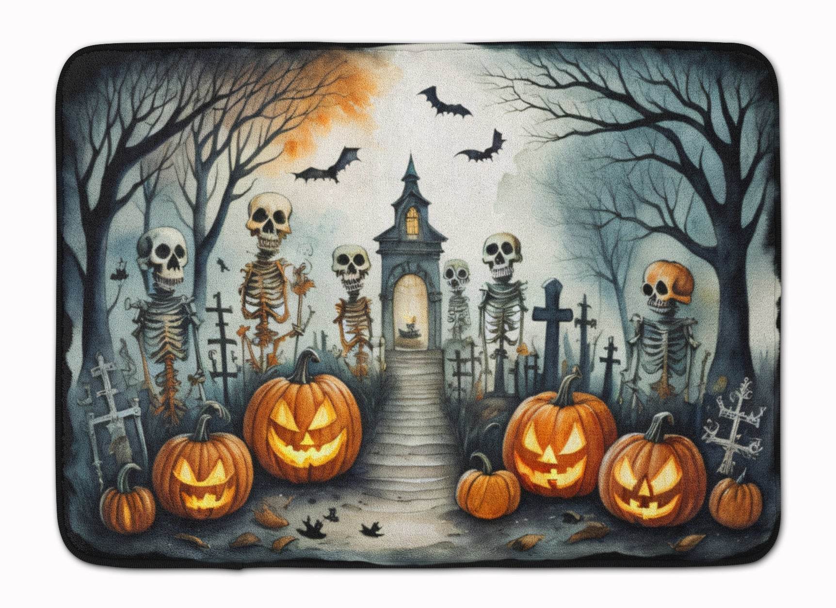 Skeleton Spooky Halloween Memory Foam Kitchen Mat - Loft&Timber