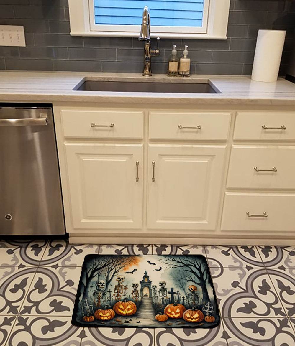 Skeleton Spooky Halloween Memory Foam Kitchen Mat - Loft&Timber