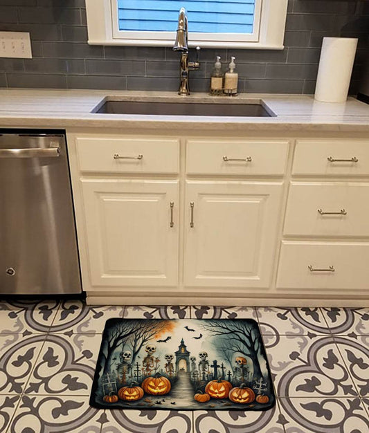 Skeleton Spooky Halloween Memory Foam Kitchen Mat - Loft&Timber