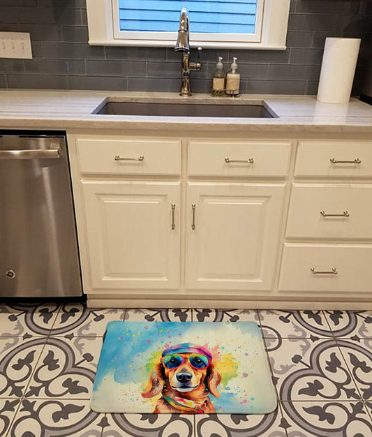 Dachshund Hippie Dawg Memory Foam Kitchen Mat - Loft&Timber