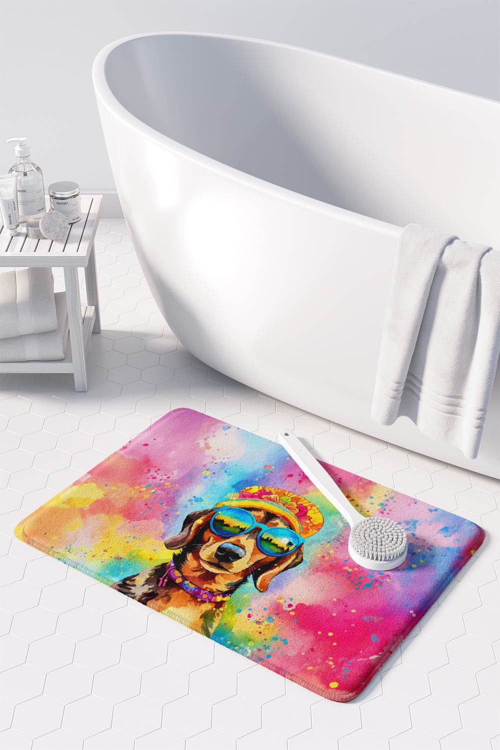 Dachshund Hippie Dawg Memory Foam Kitchen Mat - Loft&Timber