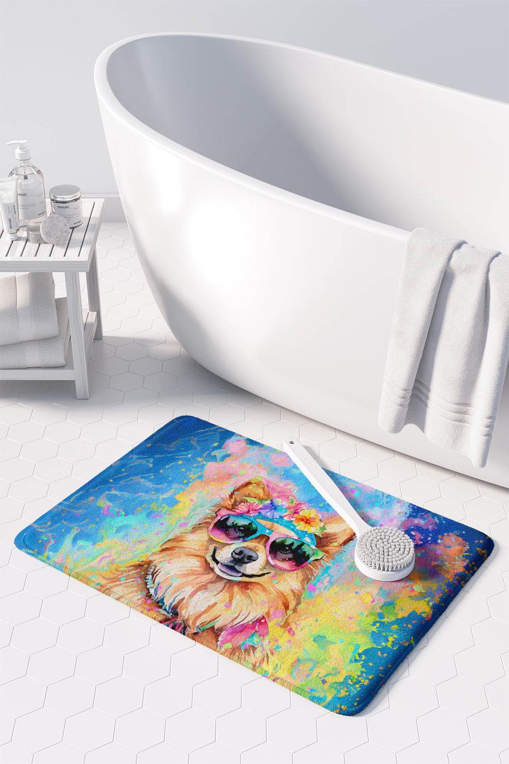 Pomeranian Hippie Dawg Memory Foam Kitchen Mat - Loft&Timber