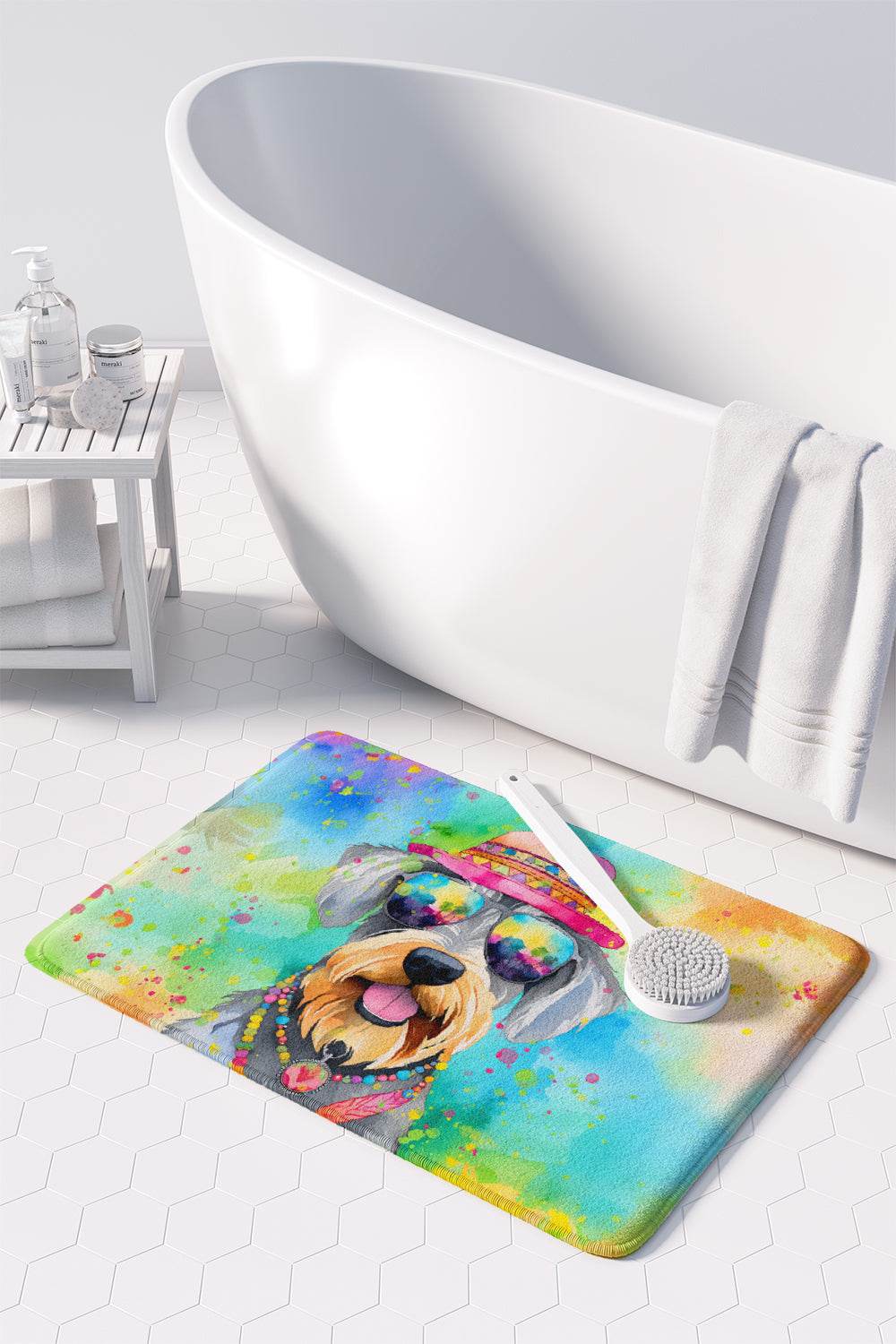 Schnauzer Hippie Dawg Memory Foam Kitchen Mat - Loft&Timber