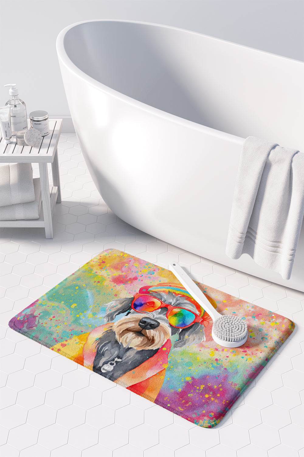 Schnauzer Hippie Dawg Memory Foam Kitchen Mat - Loft&Timber