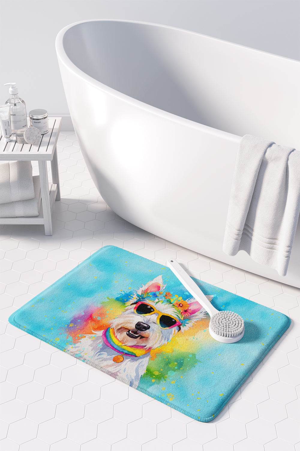 Westie Hippie Dawg Memory Foam Kitchen Mat - Loft&Timber