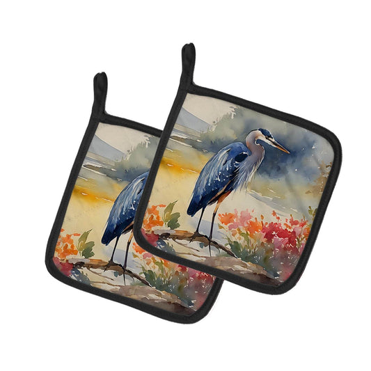 Blue Heron Pair of Pot Holders - Loft&Timber