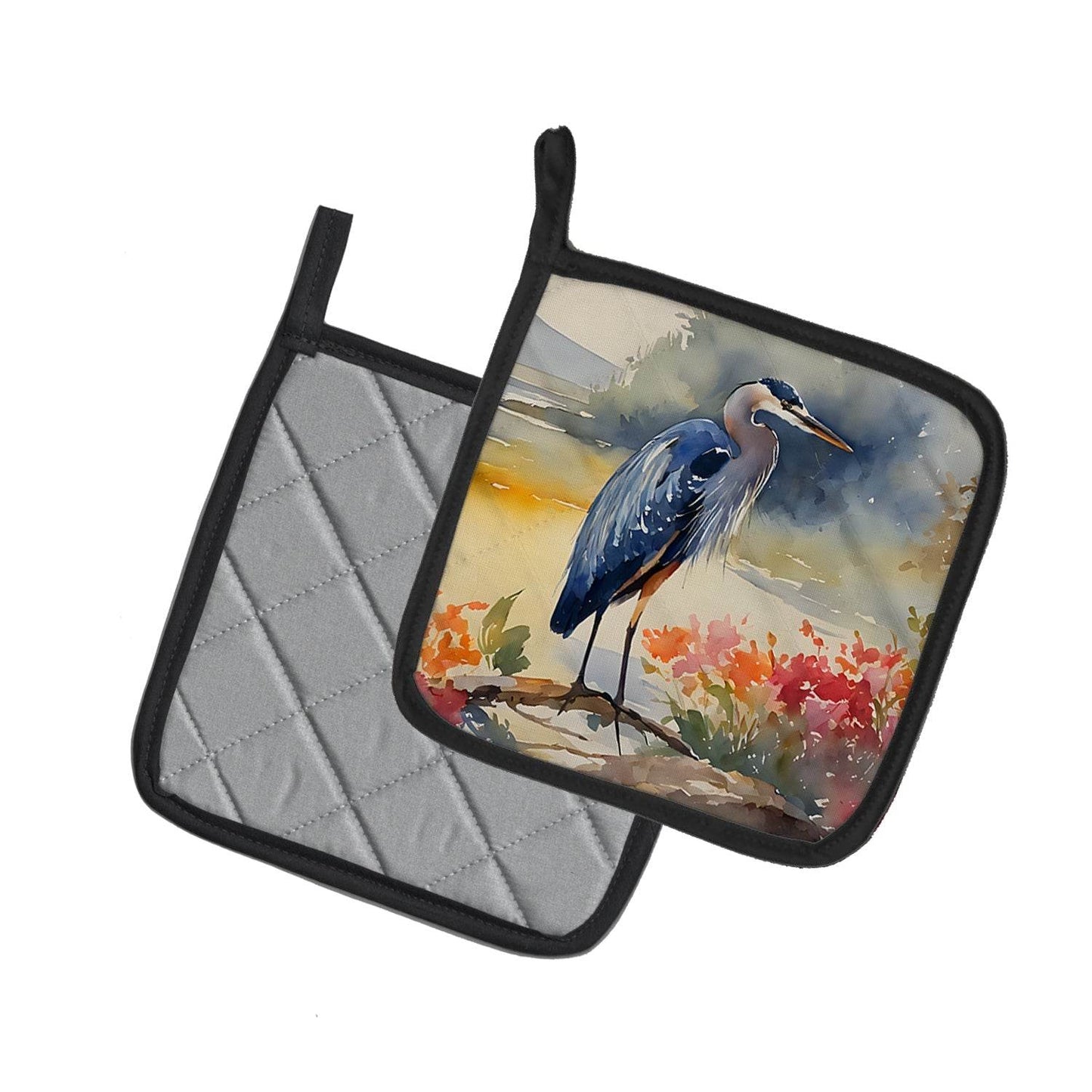 Blue Heron Pair of Pot Holders - Loft&Timber