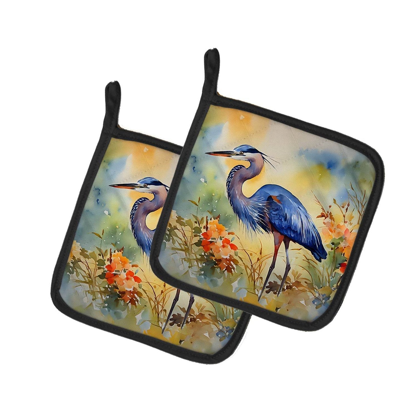 Blue Heron Pair of Pot Holders - Loft&Timber