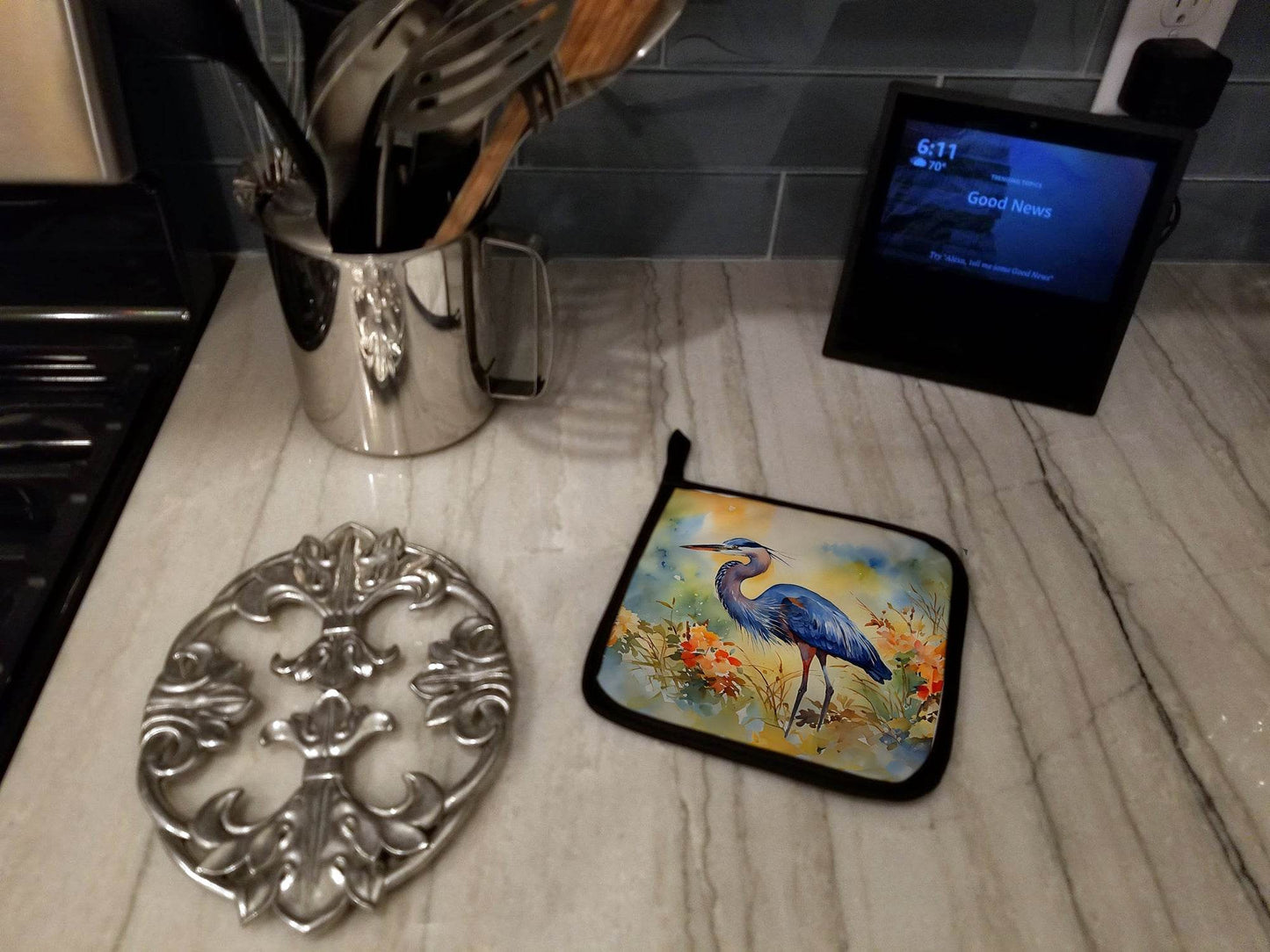 Blue Heron Pair of Pot Holders - Loft&Timber