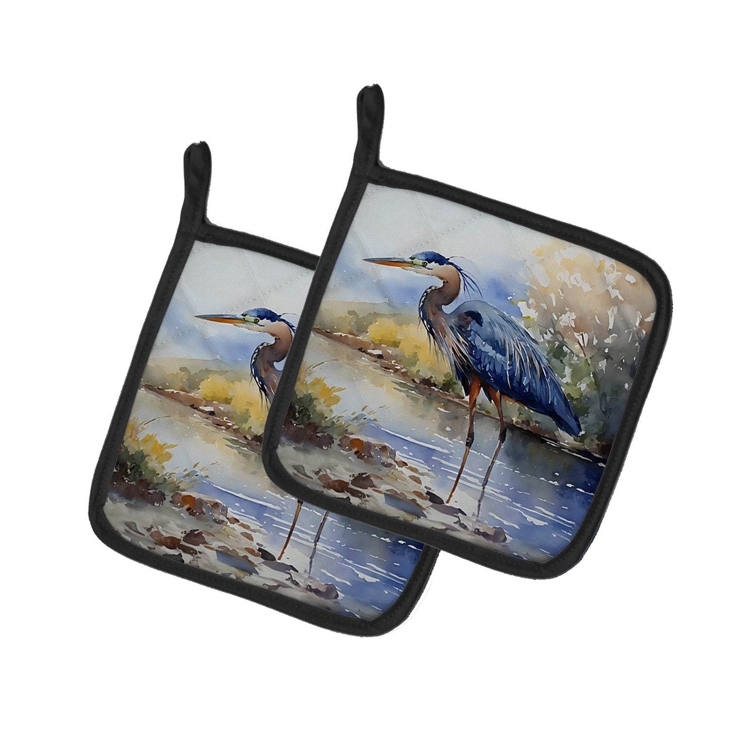 Blue Heron Pair of Pot Holders - Loft&Timber