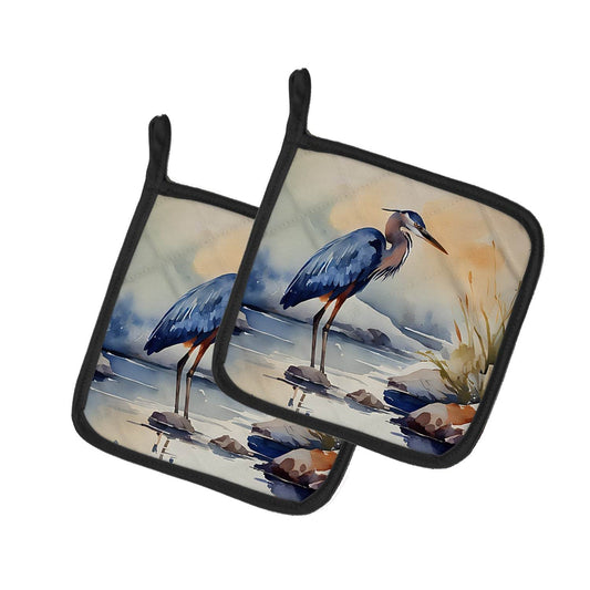 Blue Heron Pair of Pot Holders - Loft&Timber