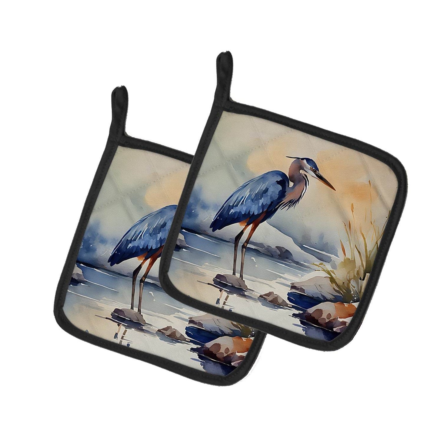 Blue Heron Pair of Pot Holders - Loft&Timber