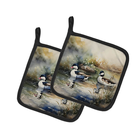 Bufflehead Pair of Pot Holders - Loft&Timber