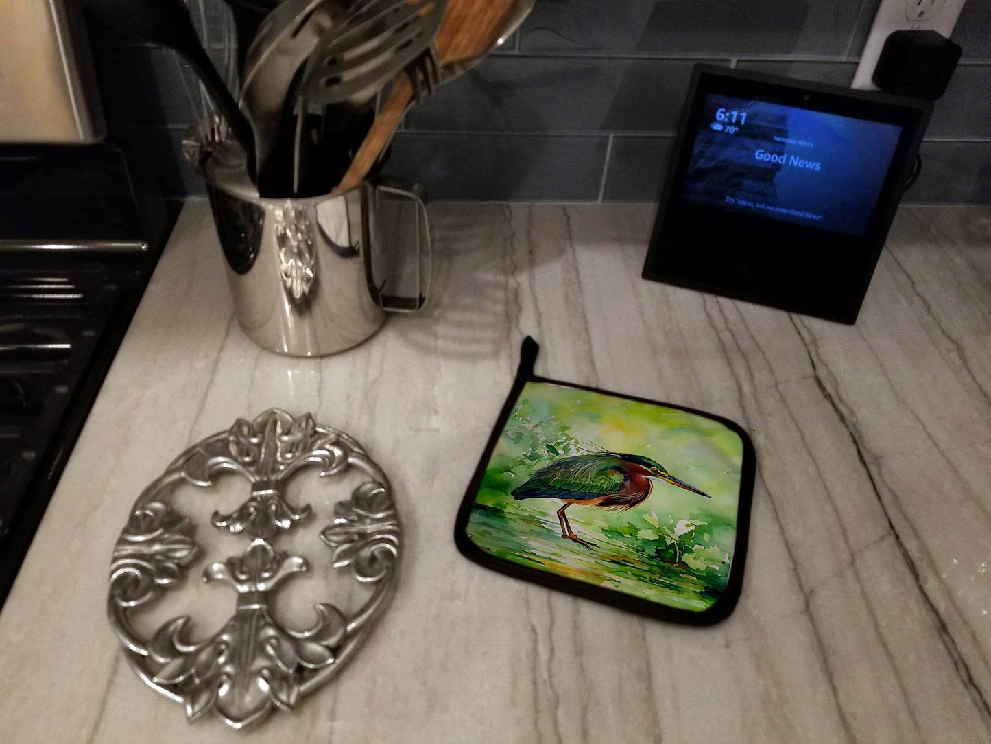 Green Heron Pair of Pot Holders - Loft&Timber