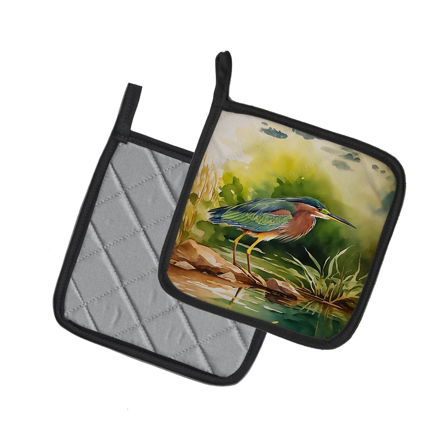 Green Heron Pair of Pot Holders - Loft&Timber