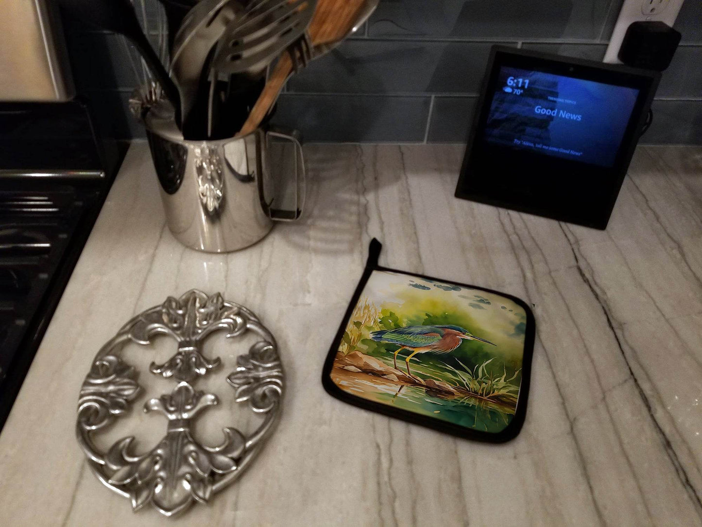 Green Heron Pair of Pot Holders - Loft&Timber