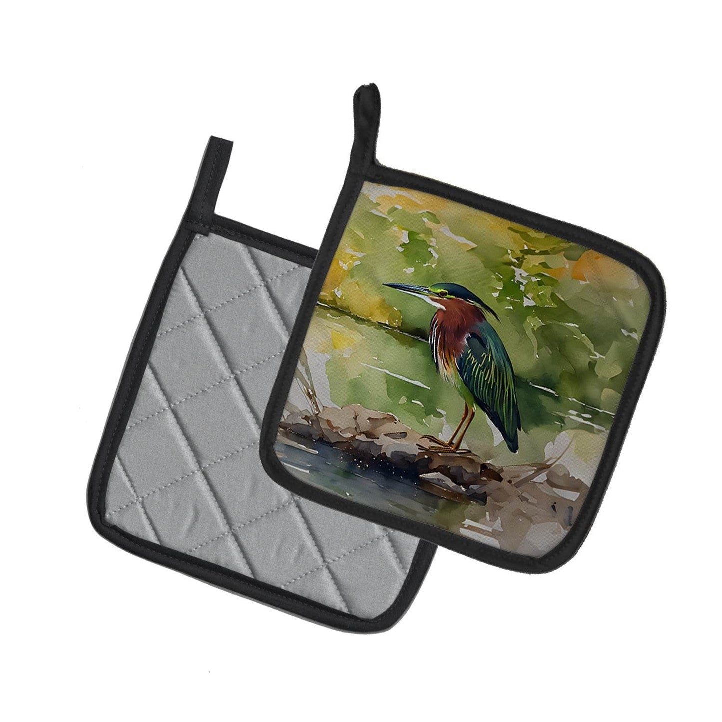 Green Heron Pair of Pot Holders - Loft&Timber