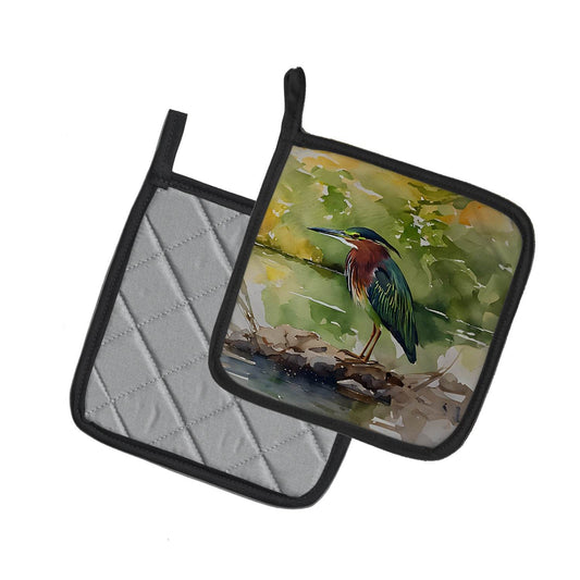 Green Heron Pair of Pot Holders - Loft&Timber