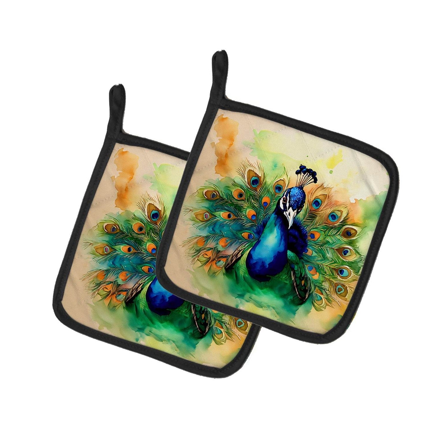 Peacock Pair of Pot Holders - Loft&Timber