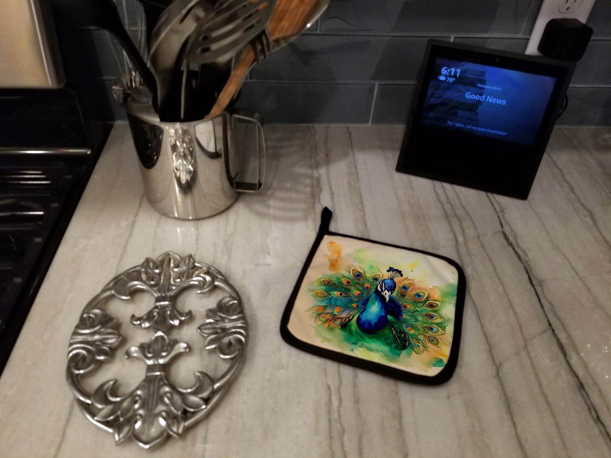 Peacock Pair of Pot Holders - Loft&Timber