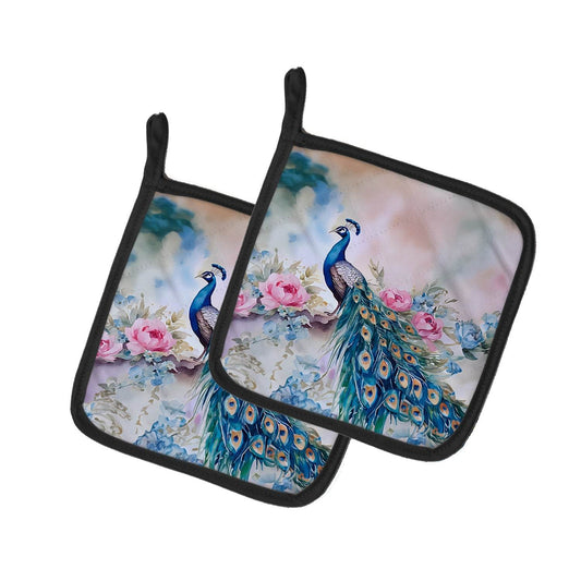 Peacock Pair of Pot Holders - Loft&Timber