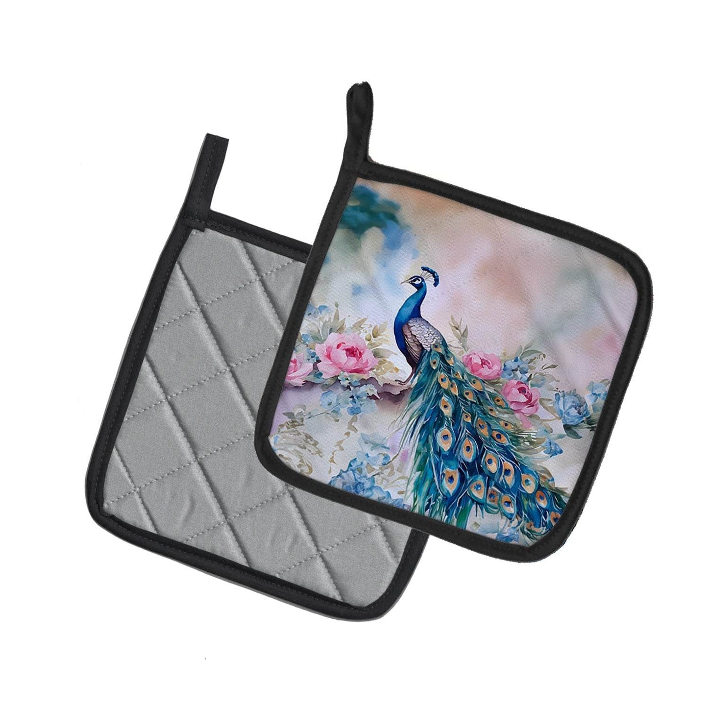 Peacock Pair of Pot Holders - Loft&Timber