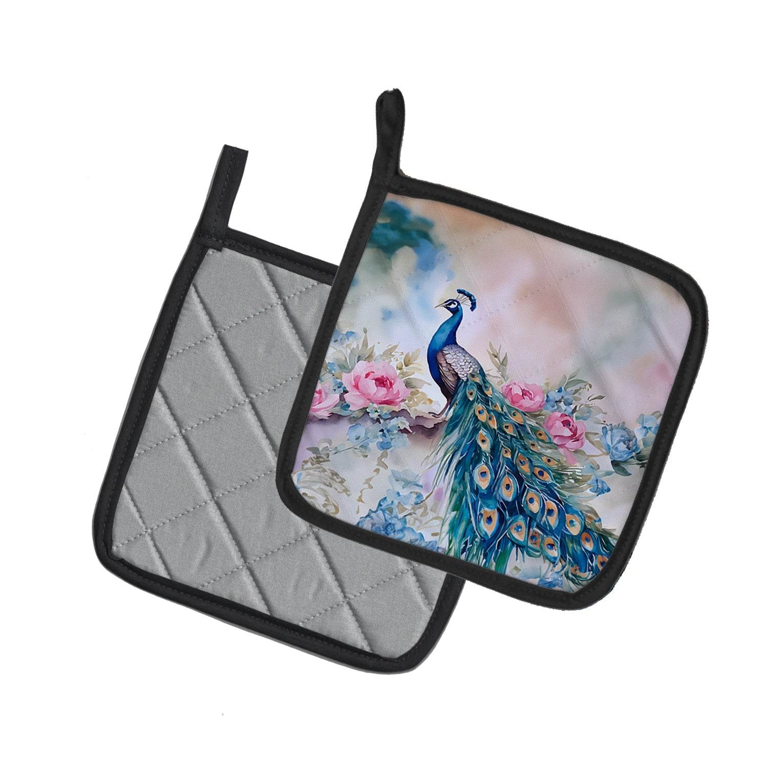 Peacock Pair of Pot Holders - Loft&Timber