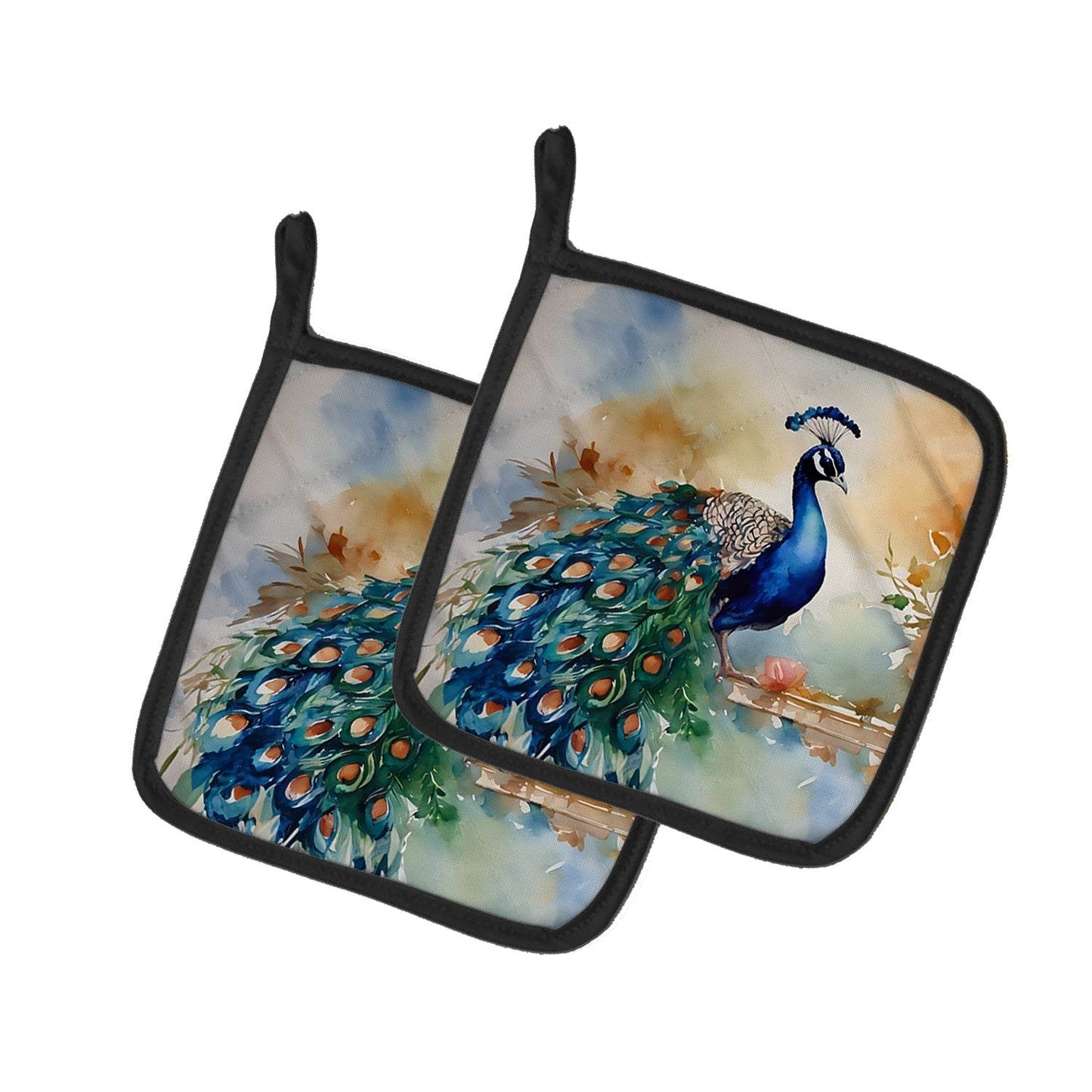 Peacock Pair of Pot Holders - Loft&Timber