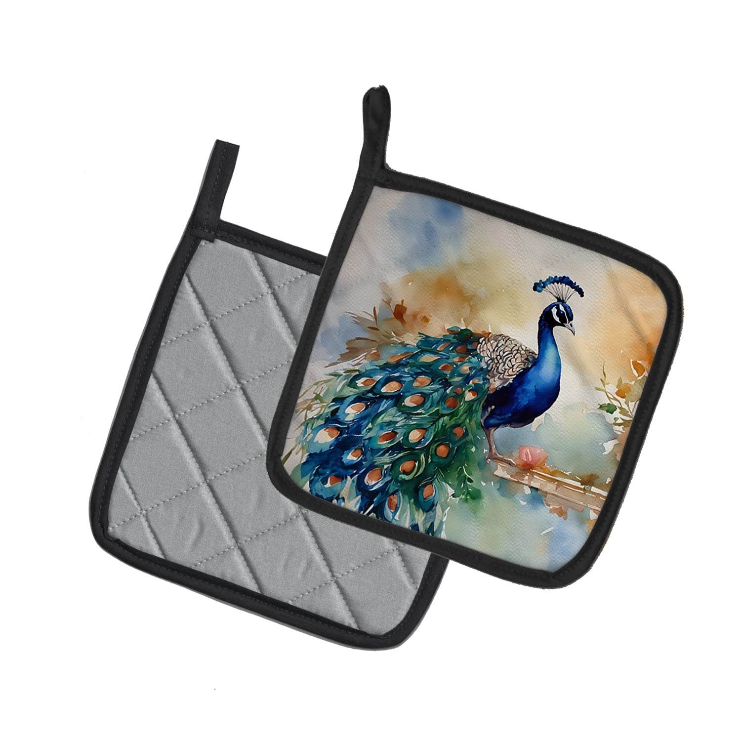 Peacock Pair of Pot Holders - Loft&Timber
